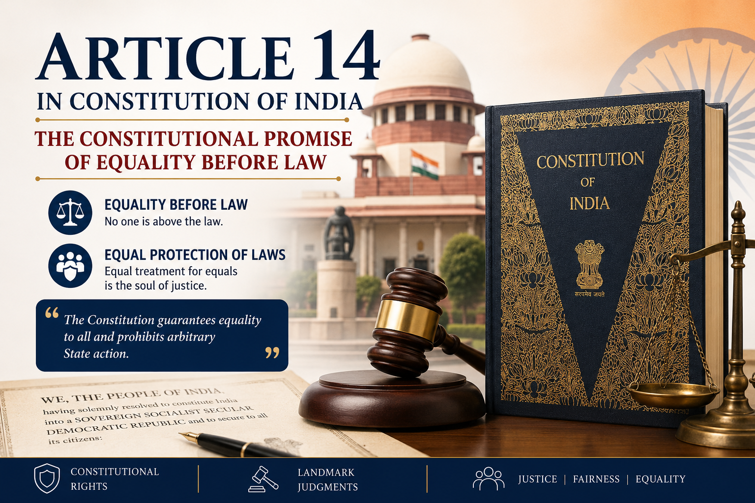 Article 14 in Constitution of India: The Constitutional Promise of Equality Before Law