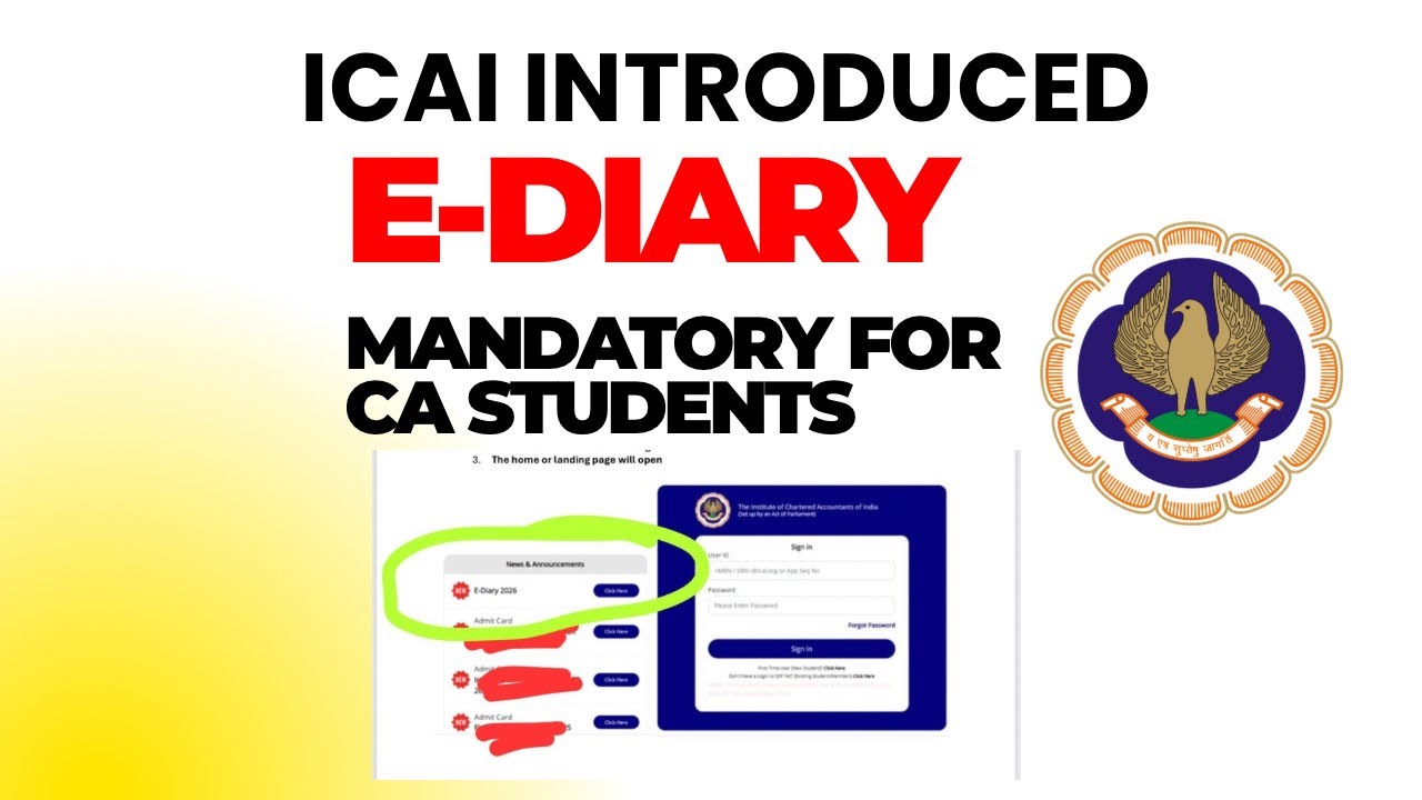 ICAI Makes E-Diary Mandatory for CA Students From 2026: A Step Towards Digital Accounting Future