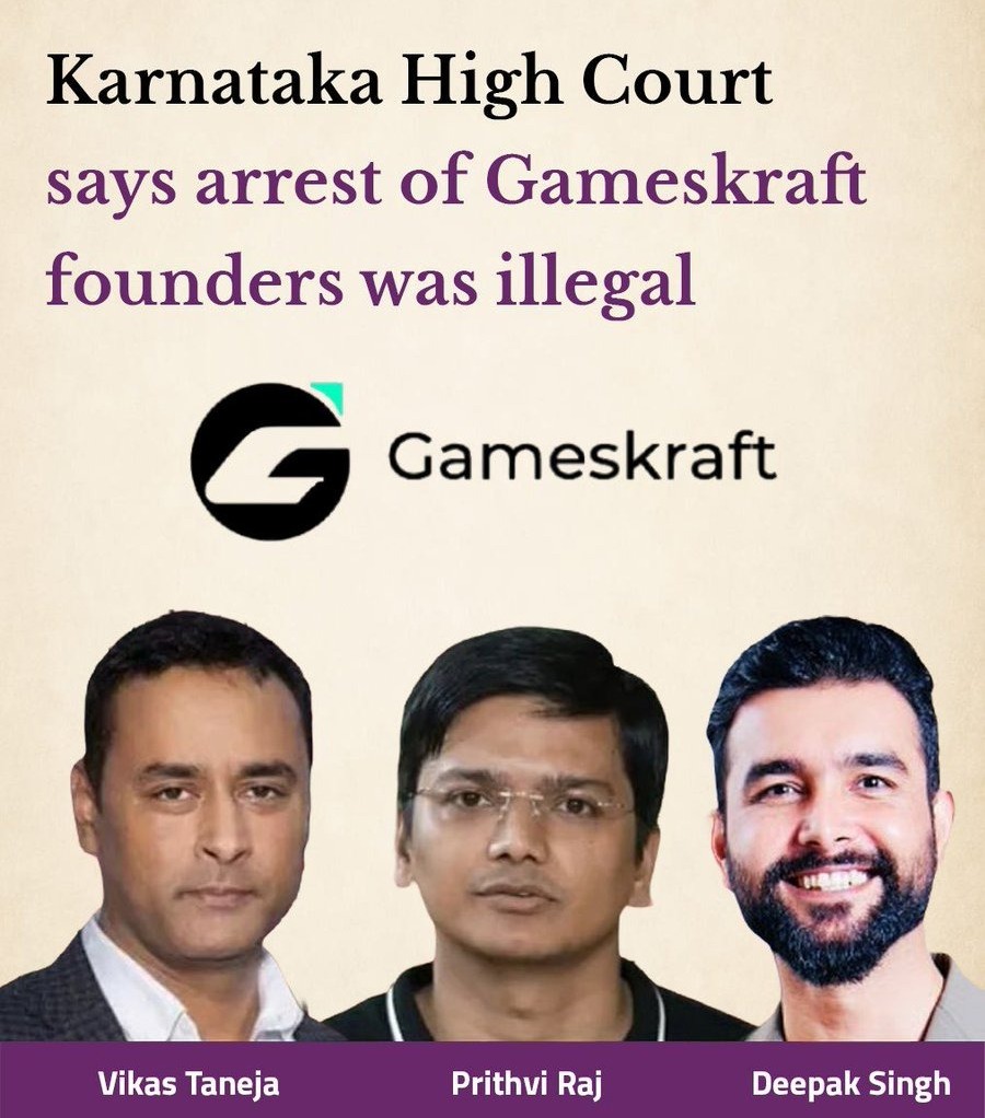 Karnataka HC Declares ED's Arrest of Gameskraft Directors Illegal