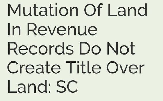 Supreme Court Clarifies Revenue Mutation and Co-ownership Rights
