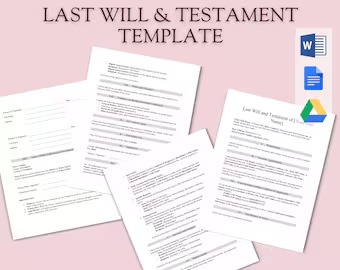 Last Will Draft Templates for Property Division
