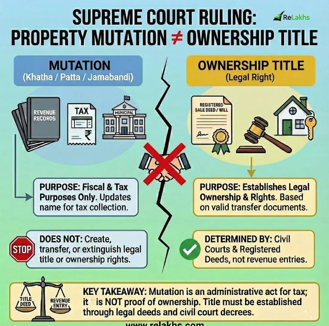 Mutation Updates Records, Not Ownership: Supreme Court Defines Boundaries