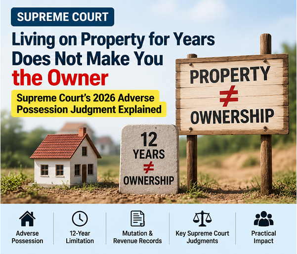 Living on Property for Years Does Not Make You the Owner: Supreme Court's 2026 Adverse Possession Judgment Explained