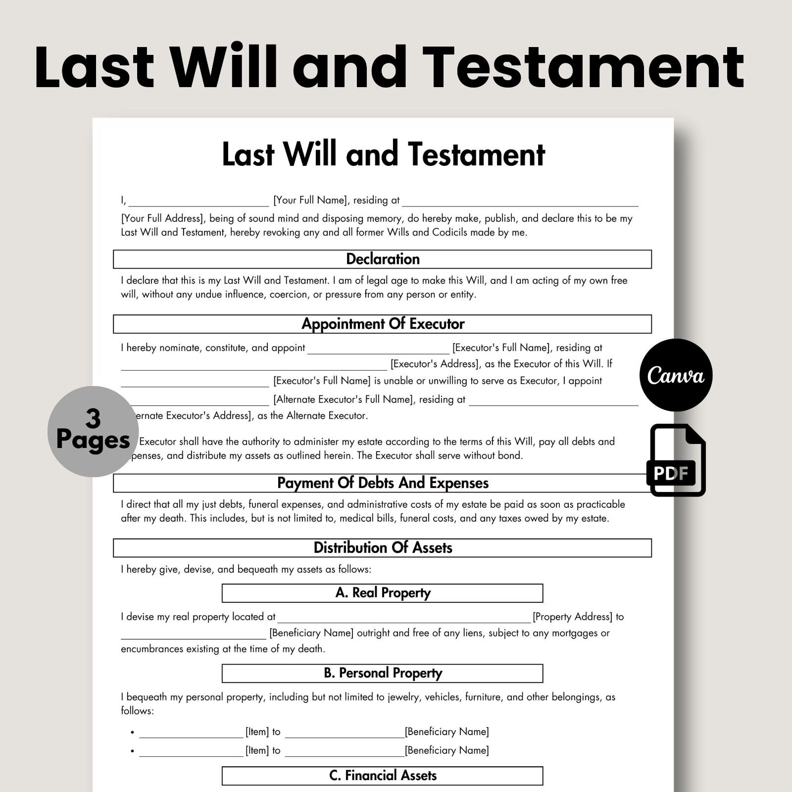 Will Draft Templates for Peace of Mind